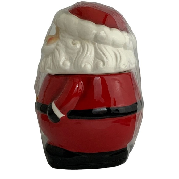 Santa Cookie Jar Nostalgic Christmas Holiday Jar Tight Seal Red White - Picture 2 of 15